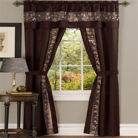 traditional elegance fairfax  piece window curtain set  chocolate walmartcom