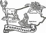 Coloring Pennsylvania State Pages Michigan Printable Symbols Pa Flower Mississippi Nittany Lion Penn Drawing Msu Facts Getcolorings California States Colorings sketch template