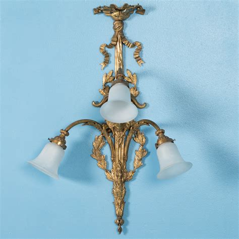 pair  large antique  century victorian brass wall sconces