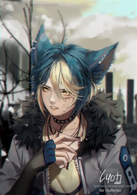 anime boy  wolf ears  tail comm auct  shain  iyokani