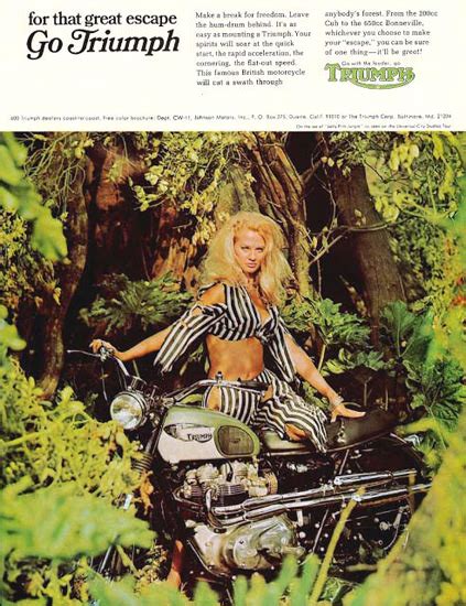 triumph motorcycles 1967 jungle pin up mad men art vintage ad art collection