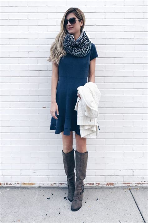 how to tie a blanket scarf and the cutest fall dress outfit