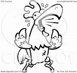 Noisy Clipart Rooster Running Cartoon Outlined Coloring Vector Cory Thoman Royalty sketch template