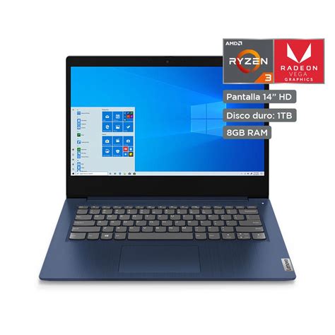 laptop  lenovo ideapad  ryzen  tb hdd gb ram azul real plaza