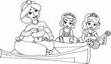 Sofia First Coloring Pages Jasmine Kids Bestcoloringpagesforkids sketch template