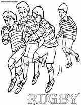 Coloring Rugby Pages Print Popular sketch template