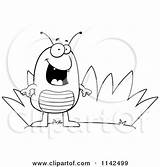 Flea Cartoon Grass Clipart Thoman Cory Outlined Coloring Vector sketch template
