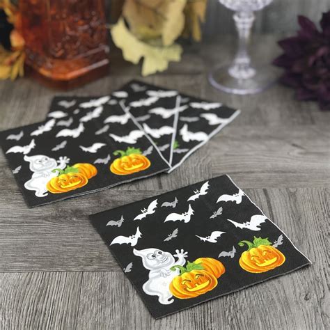 Cocktail Napkins Ghost And Bats 20 Ct