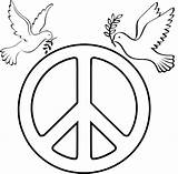 Coloring Peace Symbol Pages Students Sign sketch template