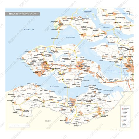 zeeland provinciekaart staatkundig  kaarten en atlassennl