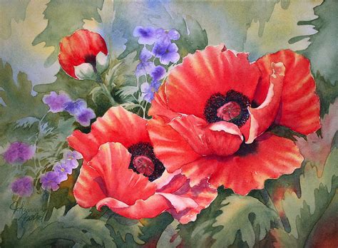 Oriental Poppy Painting By Johanna Axelrod