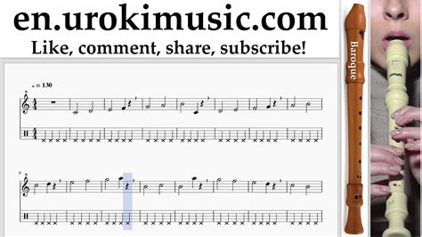 recorder lessons  jingle bell rock sheet  tutorial part um  youtube