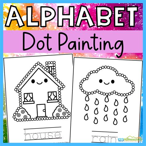 alphabet  tip painting   dot painting printable template
