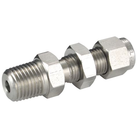 bulkhead male connectors male thread 1 8 npt tube od 6mm 316