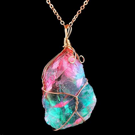 pc fashion irregular rainbow stone colorful natural crystal chakra