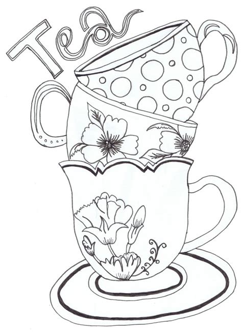 teacup coloring page printable coloring home