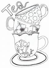 Coloring Teacup Getdrawings sketch template