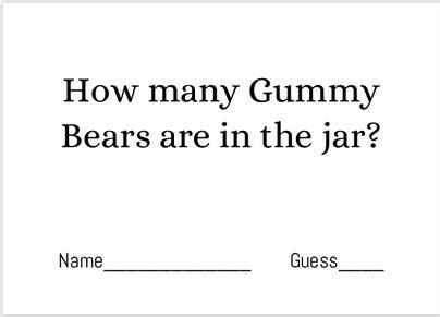 guess   gummy bears    jar