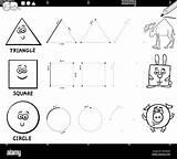 Shapes Coloring Geometric Draw Basic sketch template