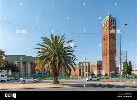 welkom south africa august    street scene   clock tower  ernest