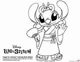 Stitch Angel Lilo Coloring Pages Ohana Kimono Printable Color Print Drawing Getdrawings Getcolorings Kids sketch template