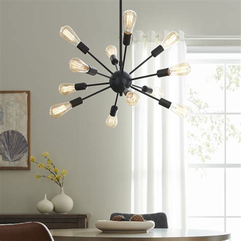 belleze sputnik chandelier mid century modern pendant  light rustic