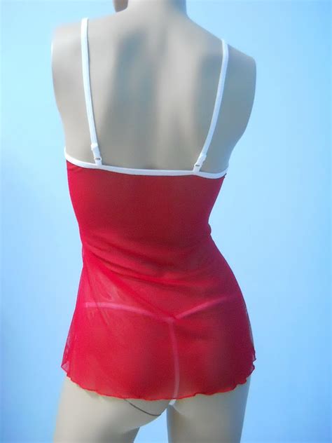 fashion care 2u l720 sexy red sheer chemise lingerie sleepwear