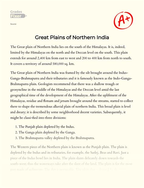 great plains  northern india essay   words gradesfixer