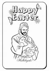 Easter Coloring Pages Religious Jesus Happy Kids Printable Color Printables Print Cross Adult Book Christianity Read Drawings sketch template
