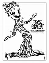 Groot Baby Coloring Galaxy Guardians Drawittoo Colouring Draw Too Am sketch template