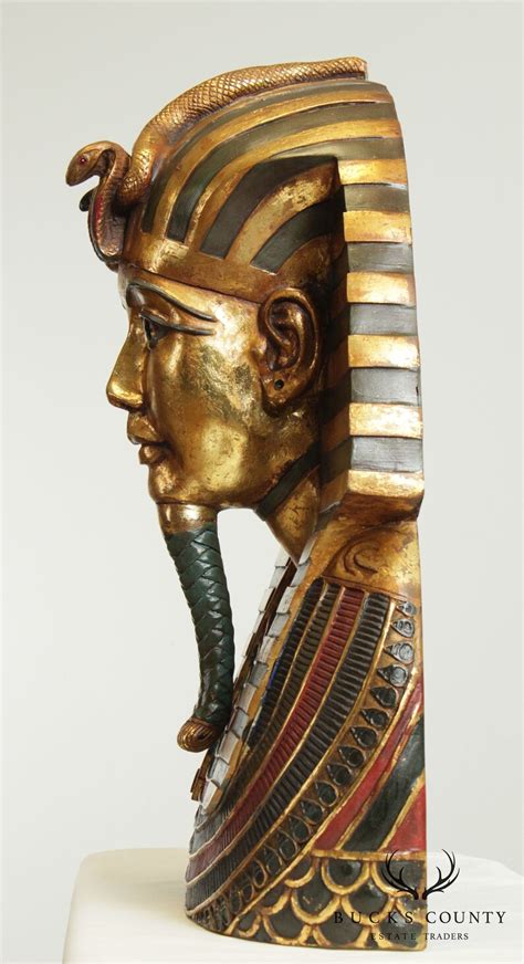 Egyptian Pharaoh Mask Of Tutan Khamum Large Bust Hanging Wall Etsy