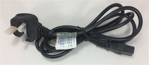 core black cable  uk bs  pin  plug  iec    connector cordset