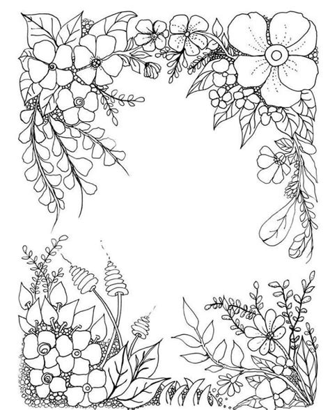 pin  shoaib  flowers flower drawing coloring pages floral