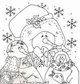 Country Patterns Christmas Coloring Embroidery Pages Pintura Primitive Pattern sketch template