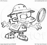 Magnifying Glass Archaeology Clipart Pages Coloring Royalty Illustration Cartoon Line Boy Using Rf Drawing Toonaday Archaeologist Getcolorings Getdrawings sketch template