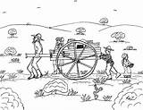 Coloring Pioneer Pioneers Pages Handcart Robin Great Family sketch template