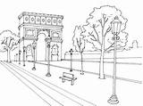 Arco Triunfo Triomphe Colorear Monumentos Elysees élysées Colouring Ciudad Enfants sketch template