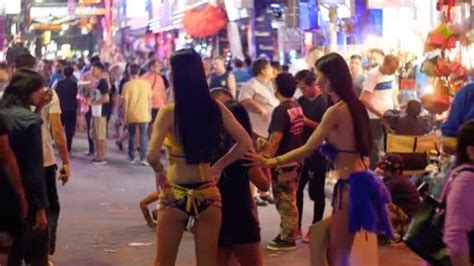 prostitutes on pattaya walking street is red light district thailand