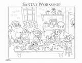 Colouring Coloring Workshop Santa Pages sketch template