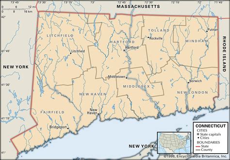 state  county maps  connecticut