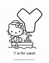 Kitty Hello Letter Coloring Pages Alphabet Tulamama Abc Printables sketch template