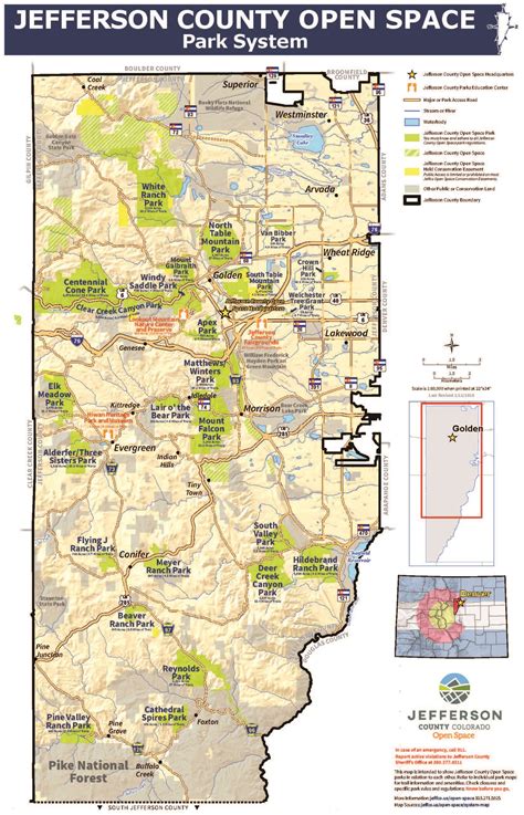 Jefferson County Open Space System Map Jefferson County Colorado