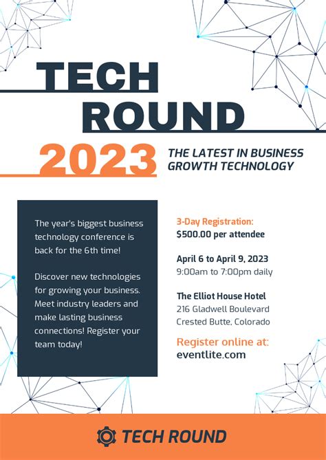 business technology event poster template create  abstract technology event poster