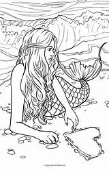 Coloring Mermaid Pages Printable Adults Adult Colouring Advanced Sheets Book Kids Fantasy Fairy Selina Fenech Mermaids Color Mystical Books Beautiful sketch template