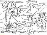 Sunset Coloring Pages Beach Getdrawings Tropical sketch template