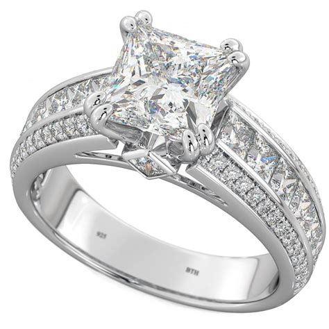 princess cut cubic zirconia solitaire engagement ring