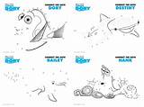 Dory Finding Connect Activity Dots Coloring Pages Sheets Printables Pdf Maze sketch template