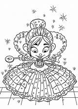 Vanellope Coloring Pages Cupcake Von Princess из раскраски все категории Ralph sketch template