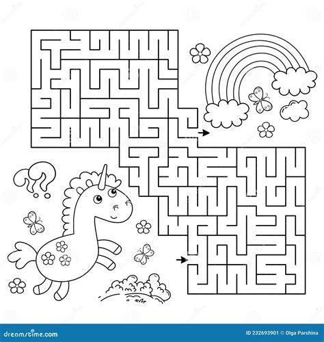 maze  labyrinth game puzzle coloring page outline  cartoon lovely