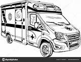 Karetka Rysunek Pogotowia Ambulance Wektorowa Grafika Wektor sketch template